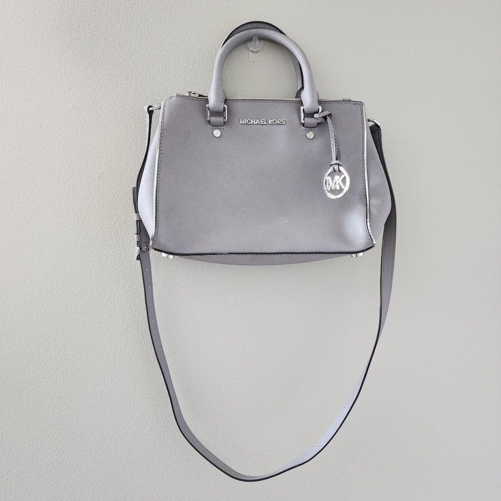 Michael Kors Satchel In Medium Grey Purse